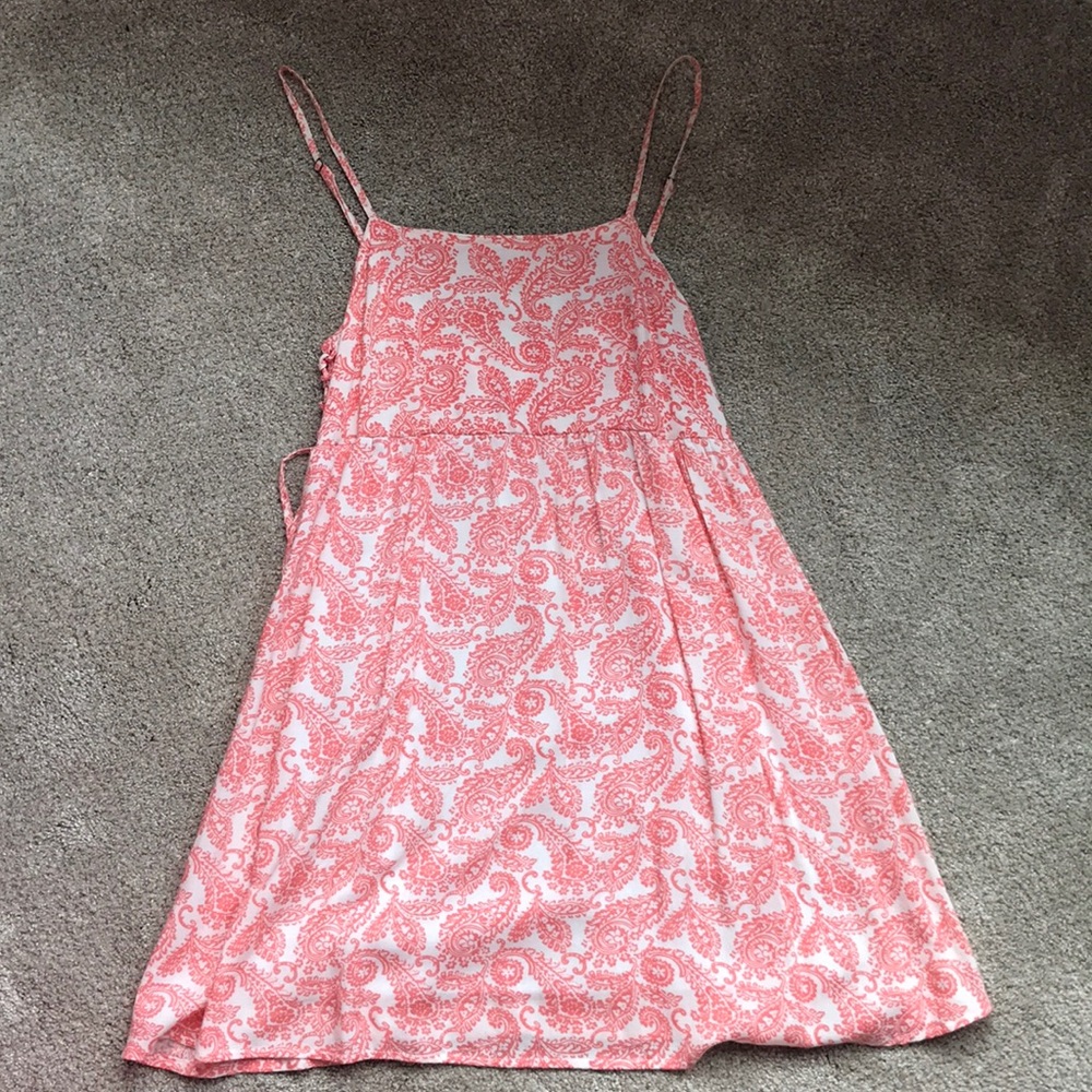 Pink and white dress